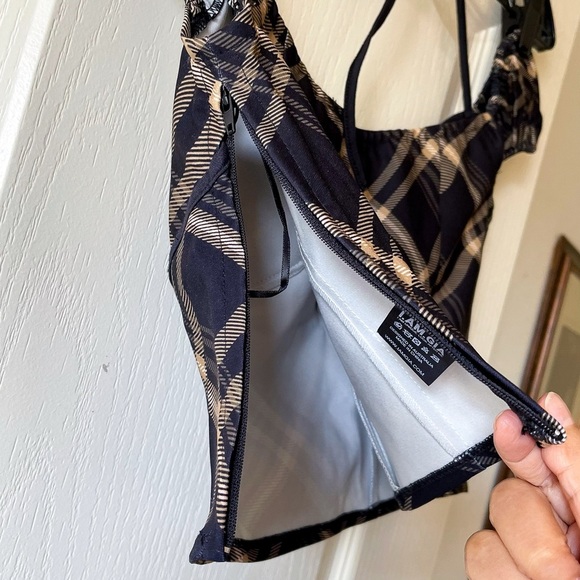 I.AM.GIA Carmel Top Black Check Plaid Halter-Tie Puff Sleeve XS EUC - Picture 6 of 10